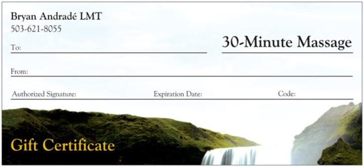 30-Min Massage Gift Certificate